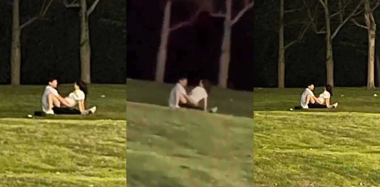 情侣公然在草地上做爱打炮 在学校直接上演活春宫图 女上男下玩的是真开放啊