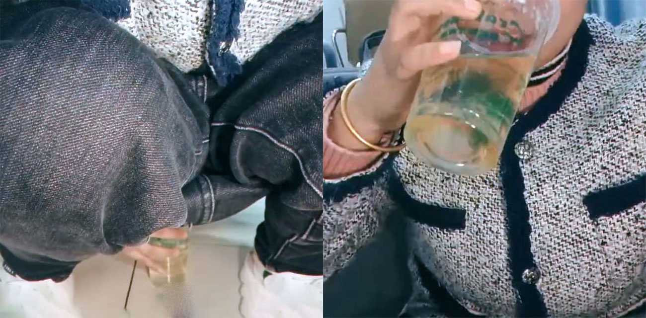 重口味！骚逼母狗为完成主人的任务 录制放尿视频！先尿在杯子里面 然后再喝下去！