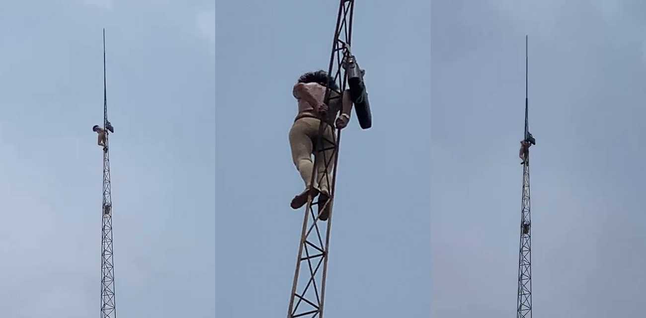 河南女子赤裸爬上几十米高的电线塔后一跃而下摔死 网传是被人骗了感情导致一时想不开自杀