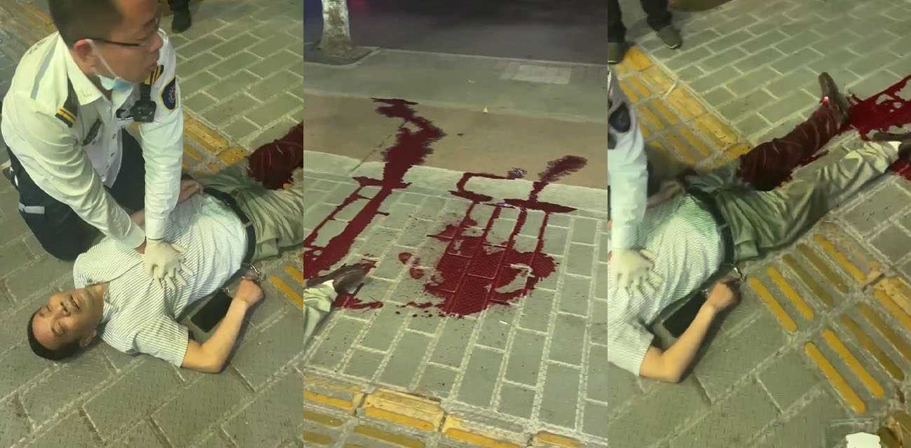 陕西宝鸡 一男子在串串店门口与人发生口角 被人用利器刺中大腿动脉 随后血流不止倒地身亡！