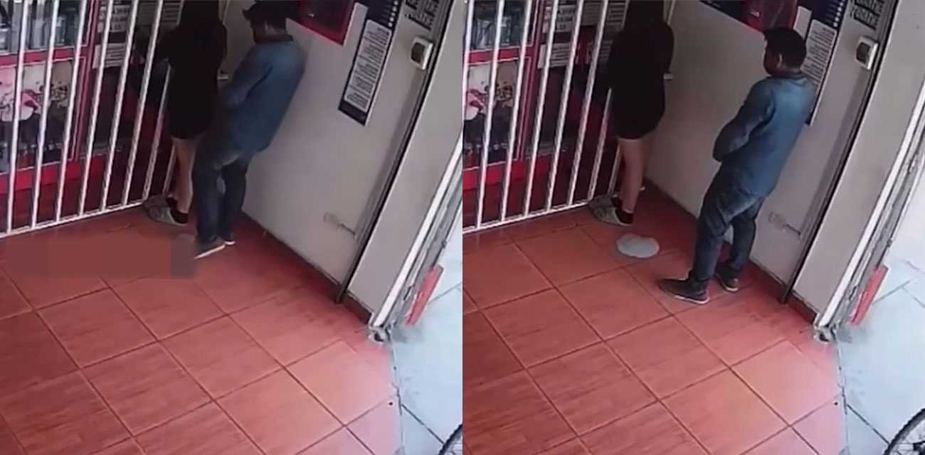 街射达人再度出击！街头狂射黑衣短裙女子 速战速决！非常变态