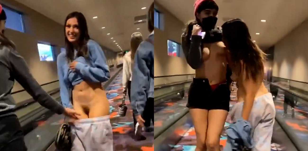 洋妞出国旅游就是刺激 真开放 看看而已有啥大不了的 小姐姐们格局真的很大