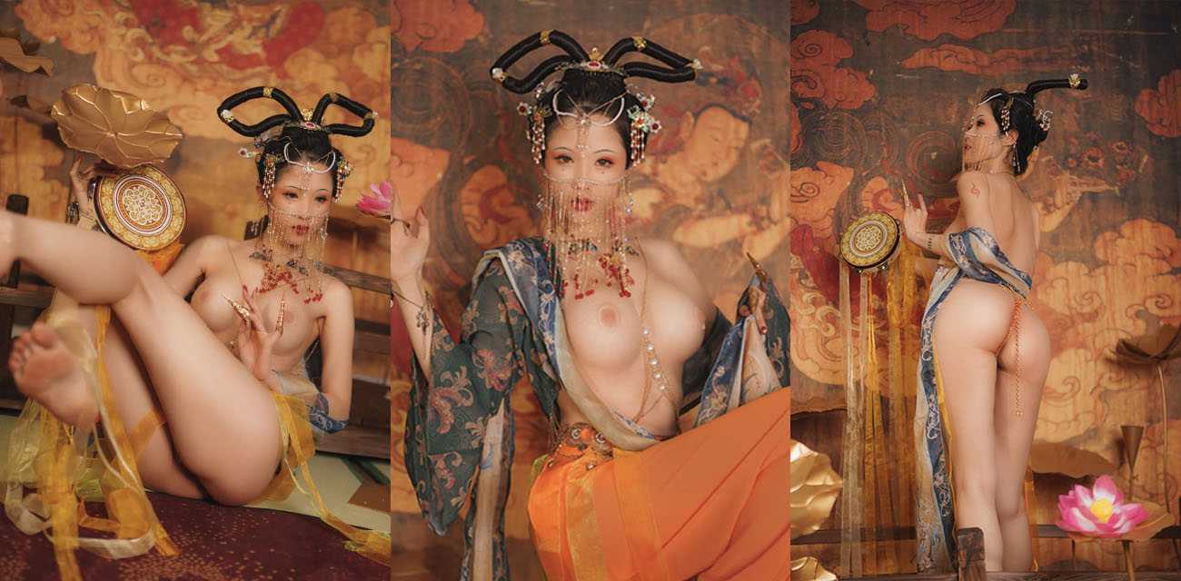 画中仙全裸女菩萨 极品女神钛合金TiTI 最新古风私拍 绝美的颜值配上极品的身材 这才是真正的典雅啊