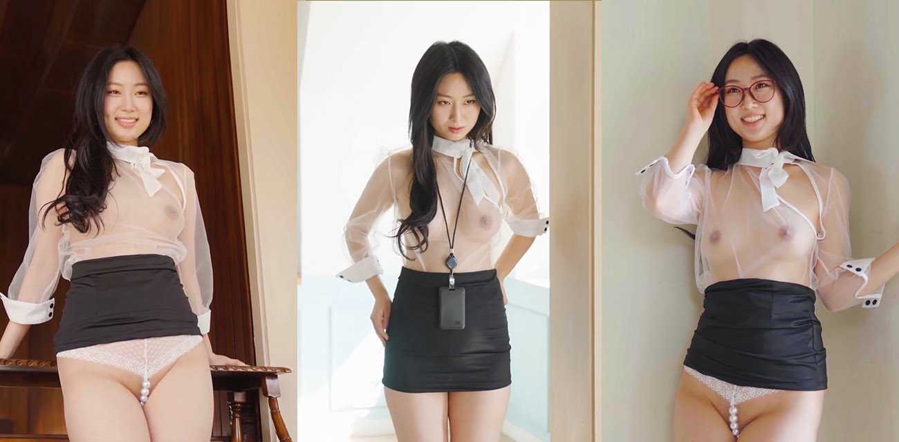 韩国女团模特 Dasol 最新私拍流出 气质白领制服女秘书 性感包臀裙配黑丝珍珠丁字裤 三点全露福放送