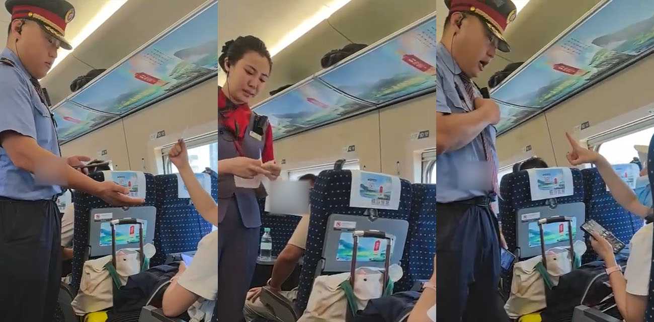 老仙女出来作妖啦！杭州老仙女在动车上不配合检查证件 全程说着英语放洋屁 把乘务员骂哭后拒绝道歉