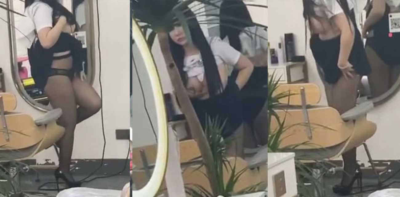 小仙女在理发店玩露出 对镜掀裙子整理胸罩露奶子 疑似主人的任务 这身材是真傲人啊