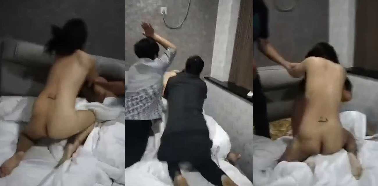 实拍捉奸现场 女子背着老公出轨被抓 光着身子也要护情夫 这老公得多心碎啊