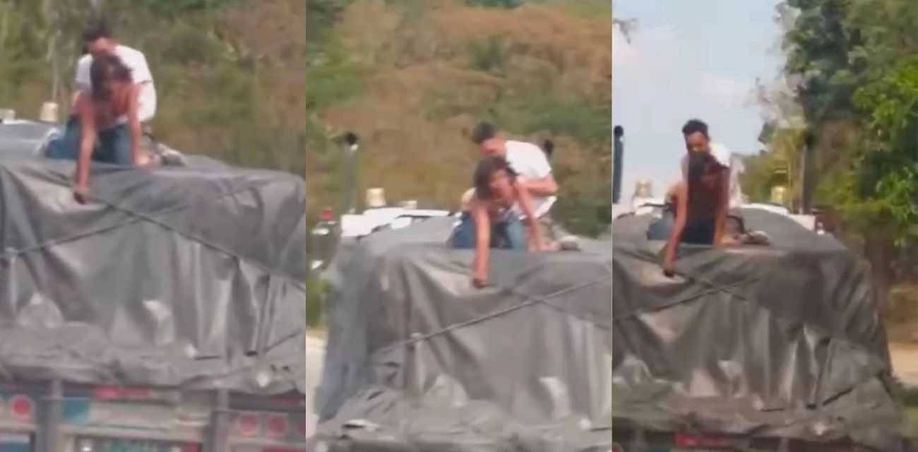 老司机稳的一匹 卡车高速行驶中都能扣起来 一脚刹车不是直接over了！