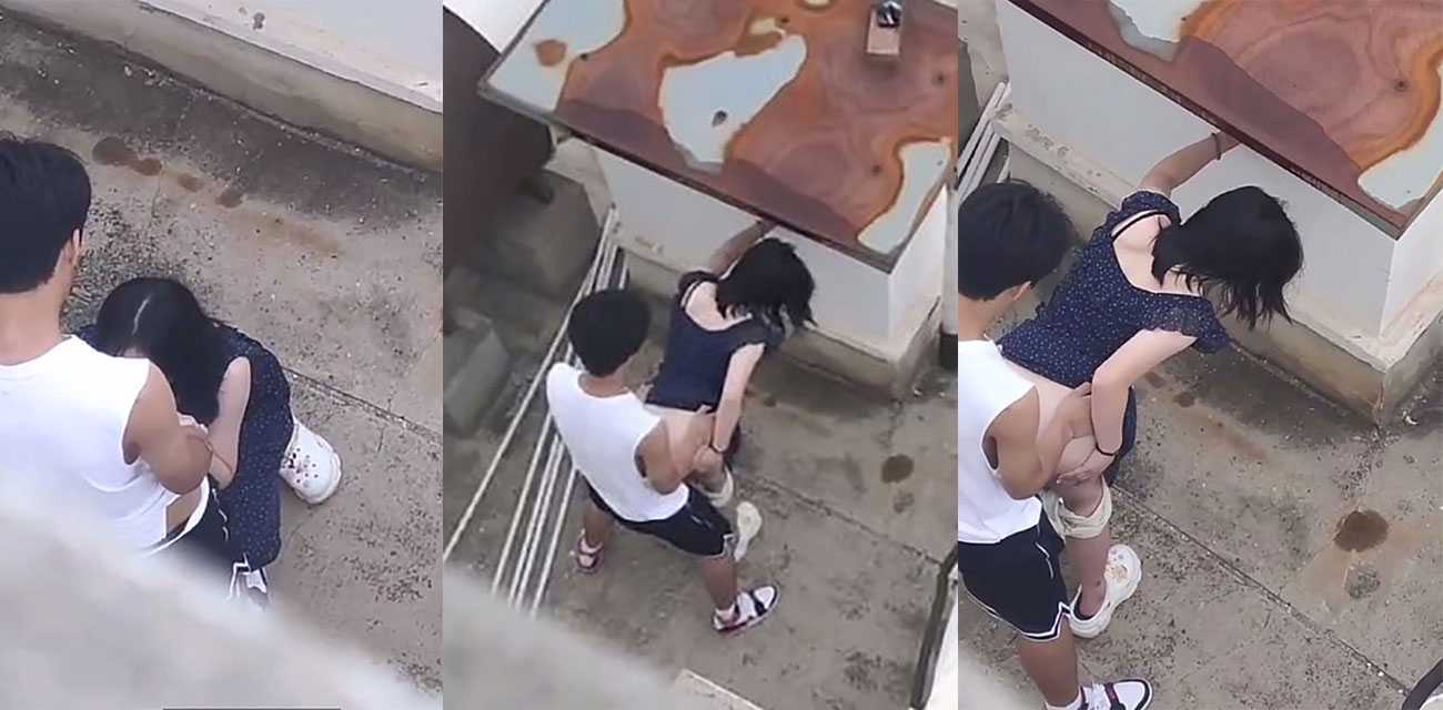 年轻小情侣露天 天台偷情打炮 被偷拍竟然成了AV实况！1分钟就结束战斗了 妹子显然不太开心！