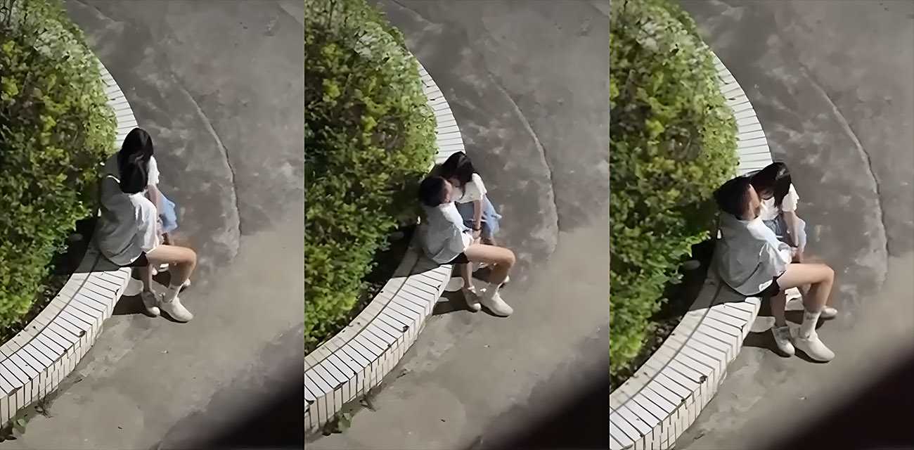 广州电子商务技工学校的情侣深夜在学校内激情缠绵 男生边激吻边伸手到裙底疯狂扣逼 动作娴熟而大胆