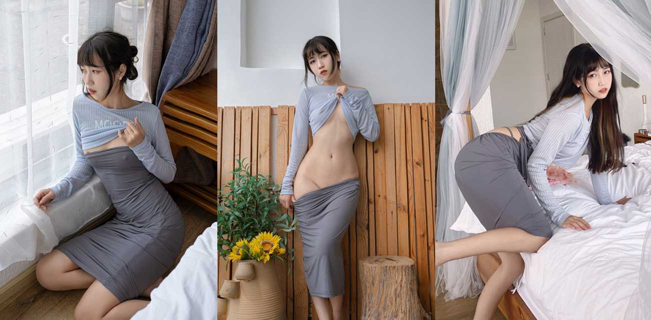 超人气Coser福利姬 不呆猫 上演大尺度诱惑写真 灰色短袖深灰短裙露乳露臀真刺激！