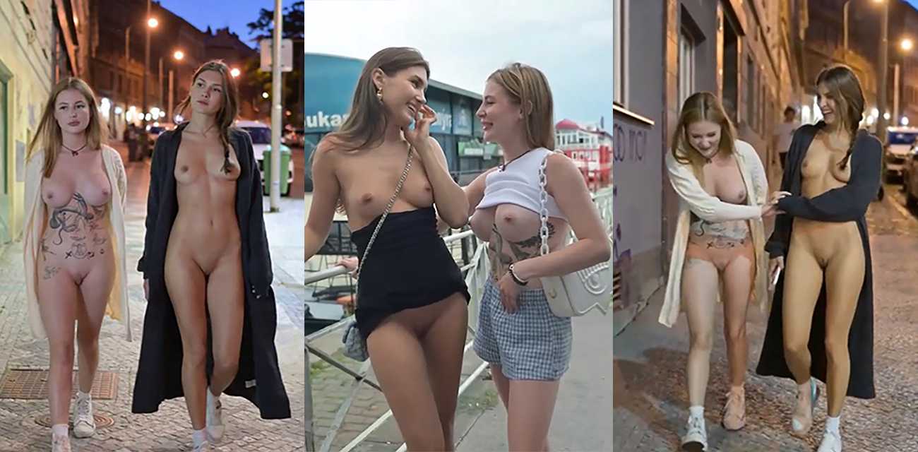 这对外国姐妹太会玩了 草地上全裸晒太阳任人观赏 夜晚街头疯狂暴露私处