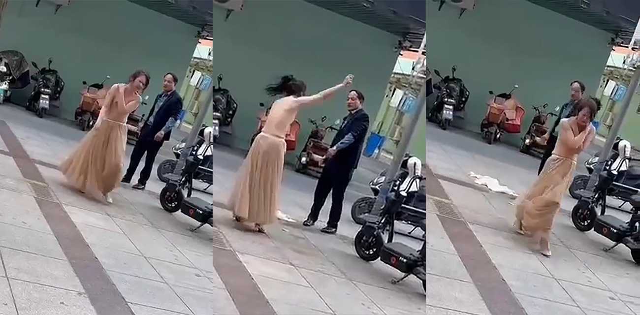 情侣吵架渣男竟逼美妇脱光还债！大奶美女赤裸崩溃大喊 好心路人出手帮忙 完整视频炸裂全网！