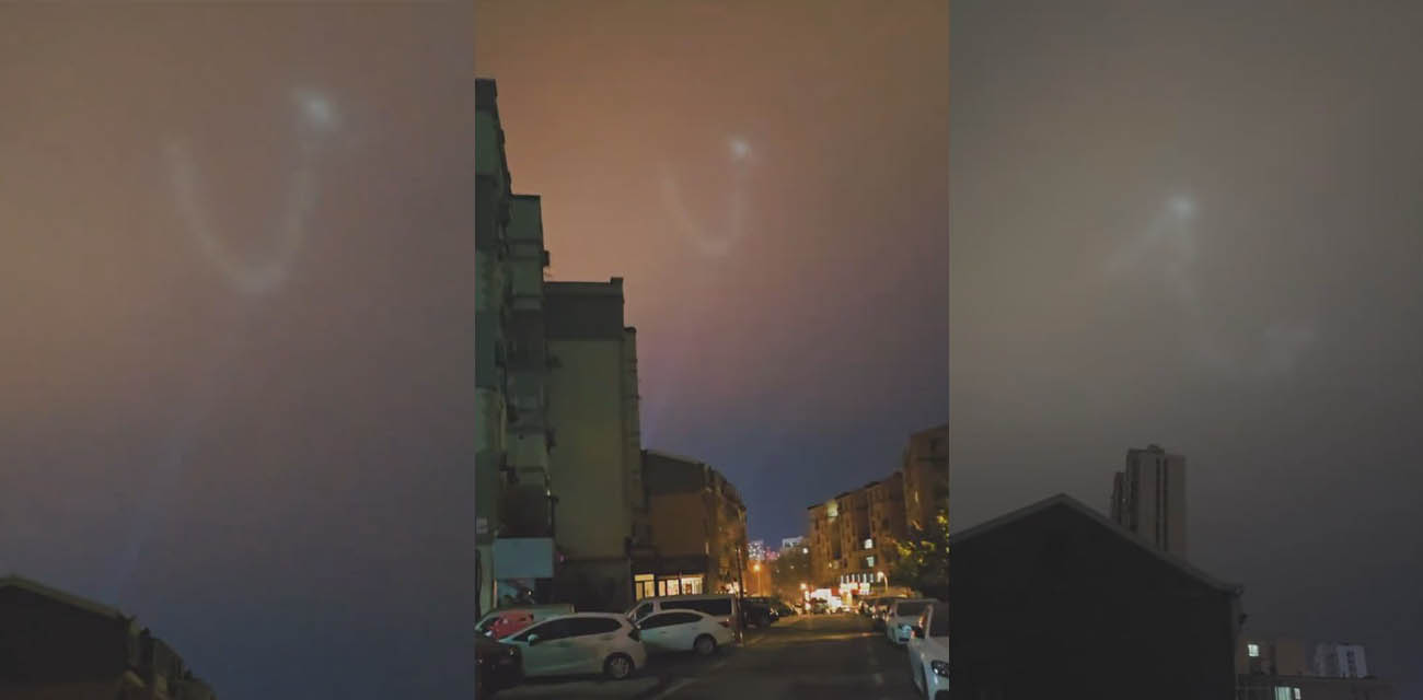 大连夜空惊现UFO！一排发光物体盘旋变形 诡异又震撼！究竟是外星人还是黑科技？