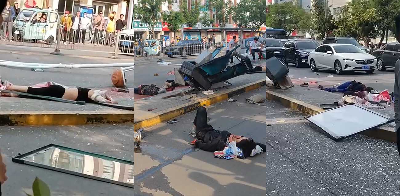 山东枣庄滕州发生特大交通事故 轿车疯狂撞向公交站台人群 扫倒一片7死1重伤 现场视频流出！