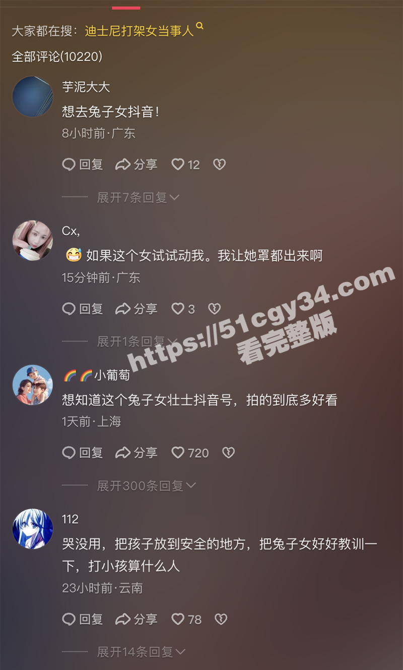 上海迪士尼情侣和一家三口打架露奶现场视频（9）