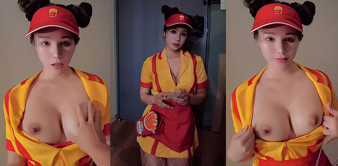 日本高颜值博主 NaomiiiChannel 剧情新作流出 化身披萨外送员 巨乳白丝网袜诱惑 无套内射骚穴喷水！