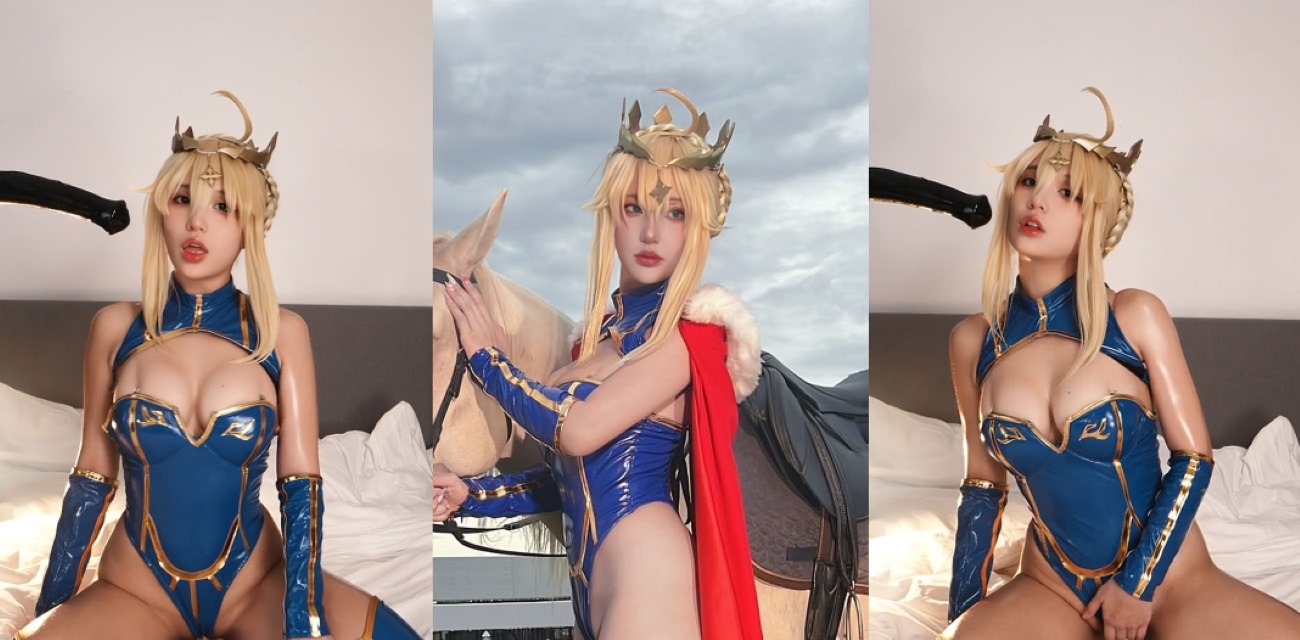 极品福利姬 Puypuychan 完美COS阿尔托莉雅 圣洁外表下爆乳诱惑 超美肥臀满足无数粉丝幻想！